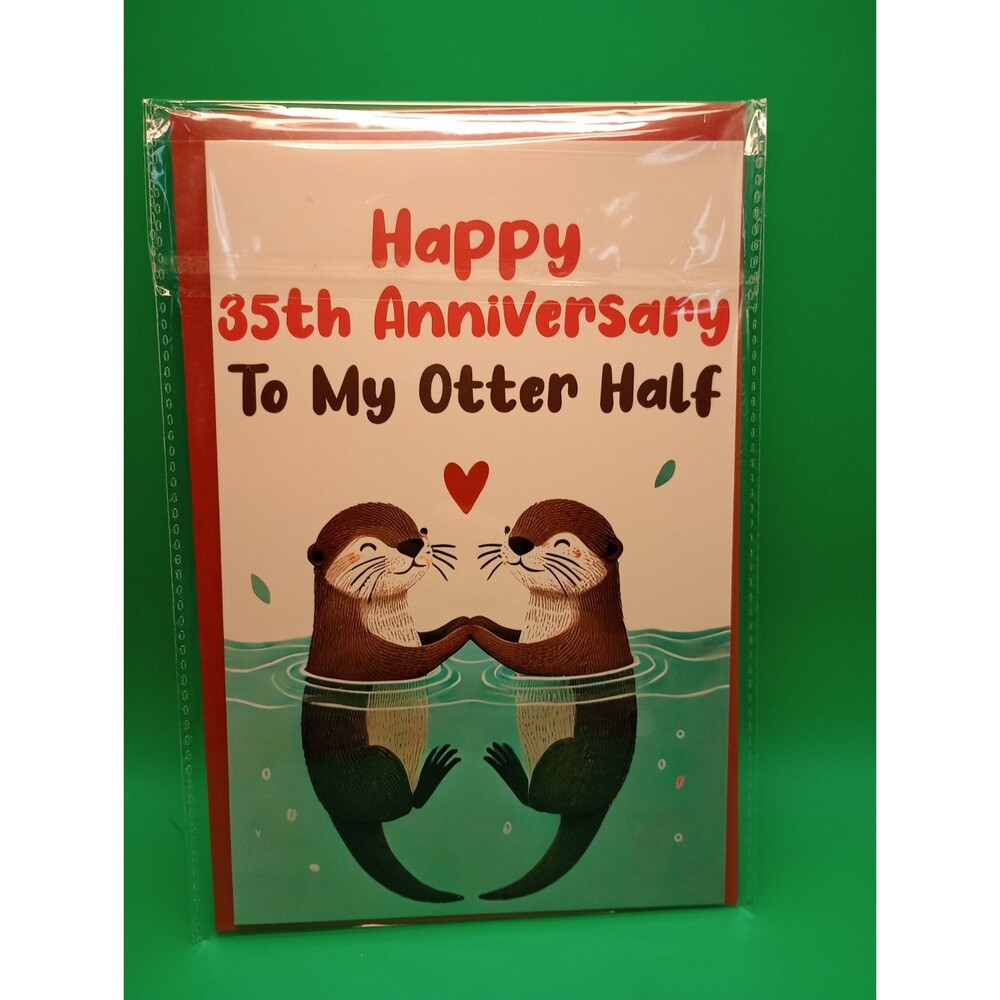 Happy 35th Anniversary to My Otter Half Card for Unisex Birthday Gift